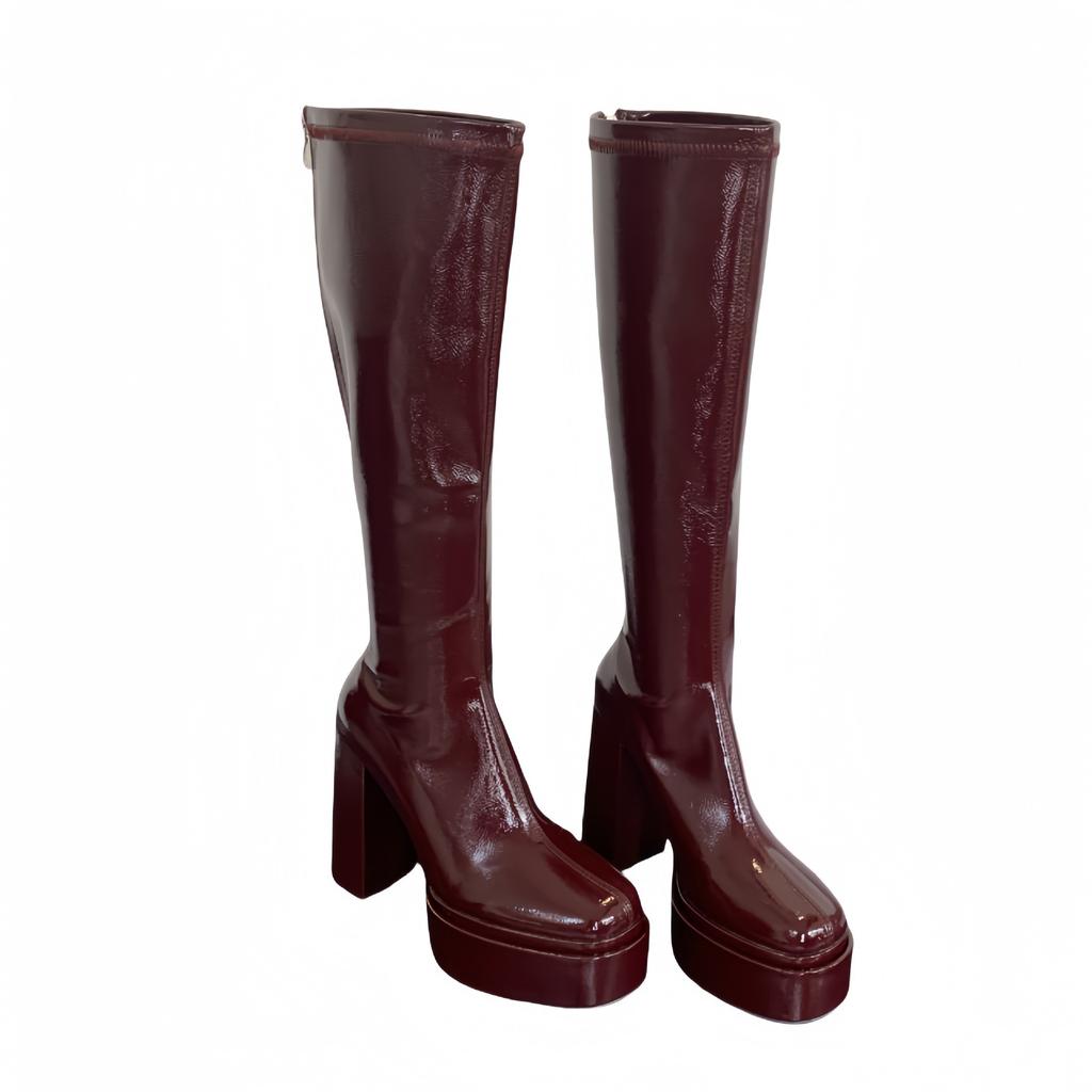 High-heeled French Knee-length Boots Women's Boots Autumn 2025 New Spice Girl High-end Knight Boots