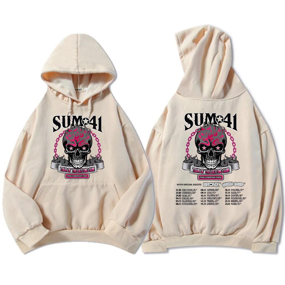 Уличная одежда в стиле хип-хоп, унисекс, финальный тур 2025, толстовки с капюшоном Sum41, графическая одежда, тяжелый ментальный стиль, пуловеры
