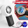 With 4 LED Light Handheld Magnifier Optical Glasses Reading Magnifier Jewelry Loupe Glass