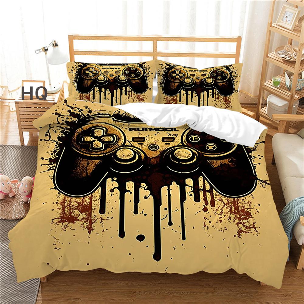 Покрывала с принтом для игровой консоли, модное домашнее постельное белье двойного размера, полиэстеровое постельное белье с героями мультфильмов, комплект постельного белья, чехол