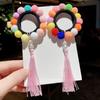 1 Pair of  Hair Band  Cloth  Tassel   Colorful Ball  Plush  Retro Style  Hair Band