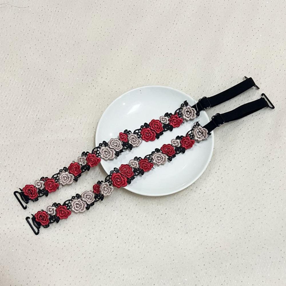 Adjustable Floral Bra Straps with Lace Trim Flower Lingerie Strap Fashion Underwear Strap  Women