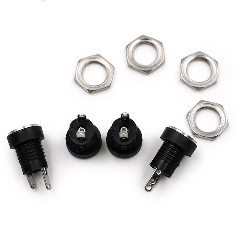 Гнездовой разъем питания постоянного тока, 10 шт., разъем для монтажа на панели, 5,5 мм, переходник на 2,1 мм, 2 типа клемм