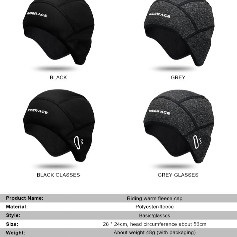 Winter Fleece Cycling Cap Windproof Thermal Skull Cap Cycling Helmet Liner Outdoor Sport Hat Running Skiing Motocycle Headwear