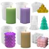 6/7Pcs Candle Casting Molds Hexagonal/Cylinder/Square Silicone Aromatherapy Candles Making Non for Handcraft
