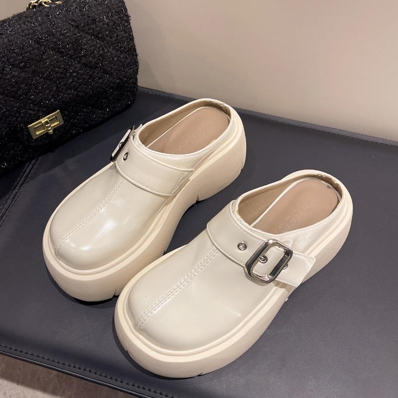 Fashion Platform Mules Slipper Shoes Women Slingback Slippers Shoes 2025 New Spring Summer Casual Flat Bottom Walking Flip Flops Female