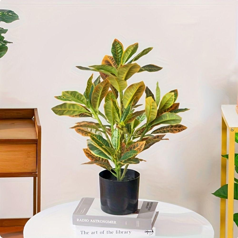24cm/32cm Simulation Plant Green&Yellow Faux Plant Creative Plant Wall Gift