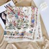 Sunscreen Silk Scarf Shawls Flower Beach Hijab Fashion Satin Neck Scarves  Outdoor