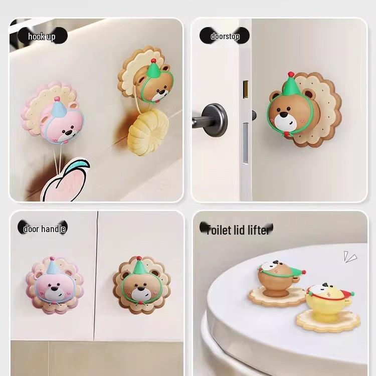 Creative Anti-Collision Door Stopper Sticker - Cute Door Handle & Refrigerator Knob Protector