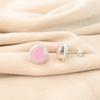 Rose Chalcedony Gemstone 925 Stamped Silver Jewelry Handmade Stud Earrings 0.53" EE-147-15