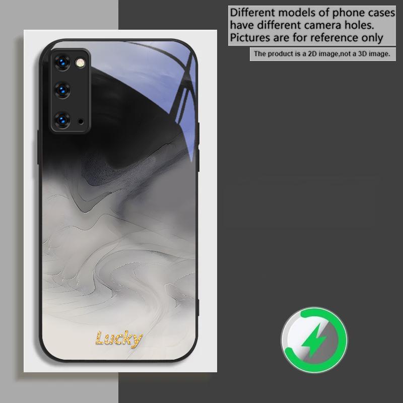 Чернильная wash коннотация синий Для Samsung Galaxy S26 Ultra S20 FE S21 S22+ S23 Plus S24 Ultra 25 Edge Для Magsafe Стеклянный чехол для телефона
