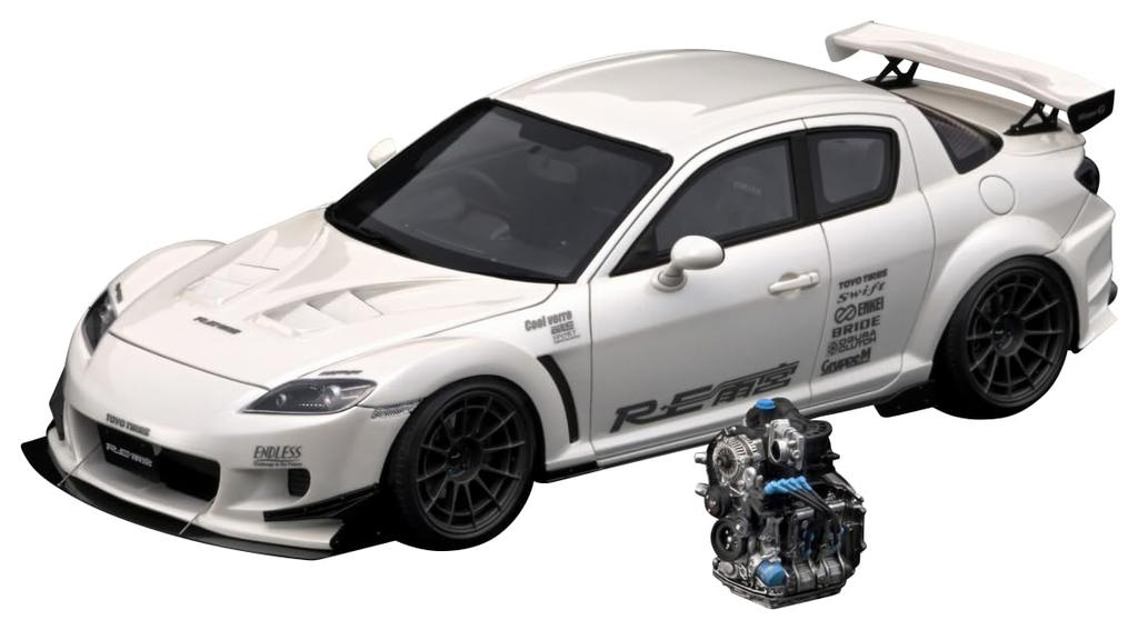 Ignition Model Mazda RE Amemiya Pearl White With Engine Completed Product IG3174 1/18 RX-8 (SE3P)