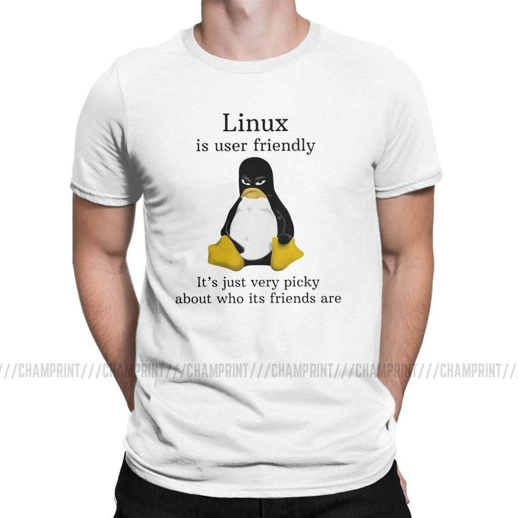 Linux удобен для пользователя футболки Мужчины Arch Linux Tux Программист Компьютерный разработчик Футболка Geek Nerd