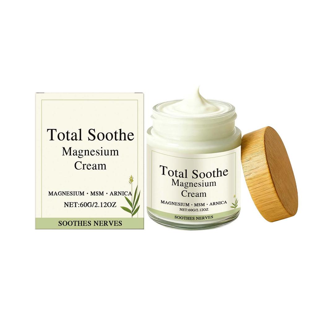 Total Relief Magnesium Cream, Nerve Relief Magnesium Cream for Knee Joint & Muscle, Non-Greasy Relief for Joint & Muscle Comfort