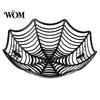 Spider Web Candy Bowl Halloween Basket, Plastic Cobweb Design Fruit Serving Bowl, Treat Eye-catching Decor or Trick Holder for Dinner Table,
