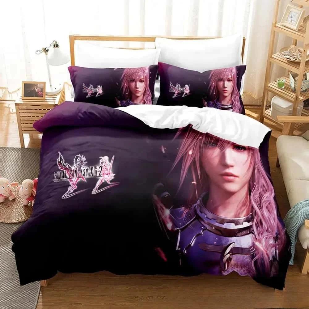 Новый 3D Принт Аниме Игра Final Fantasy Xiii-2 Постельный Комплект Мальчики Девочки Полуторный Двуспальный Кингсайз Пододеяльник Наволочка Кровать Мальчики Взрослый