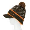 Mizuno Breath Thermo MG Logo Knit Golf Cap with Brim, Heat-Generating Material, Women's, Brown, One Size Fits Most (E2MWB708)
