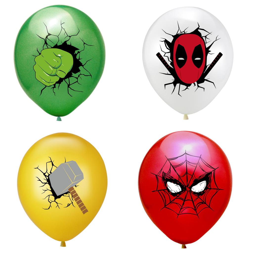 Воздушные шары для вечеринки в стиле супергероев 12 дюймов Капитан Америка Человек-паук Халк Латексные шары
