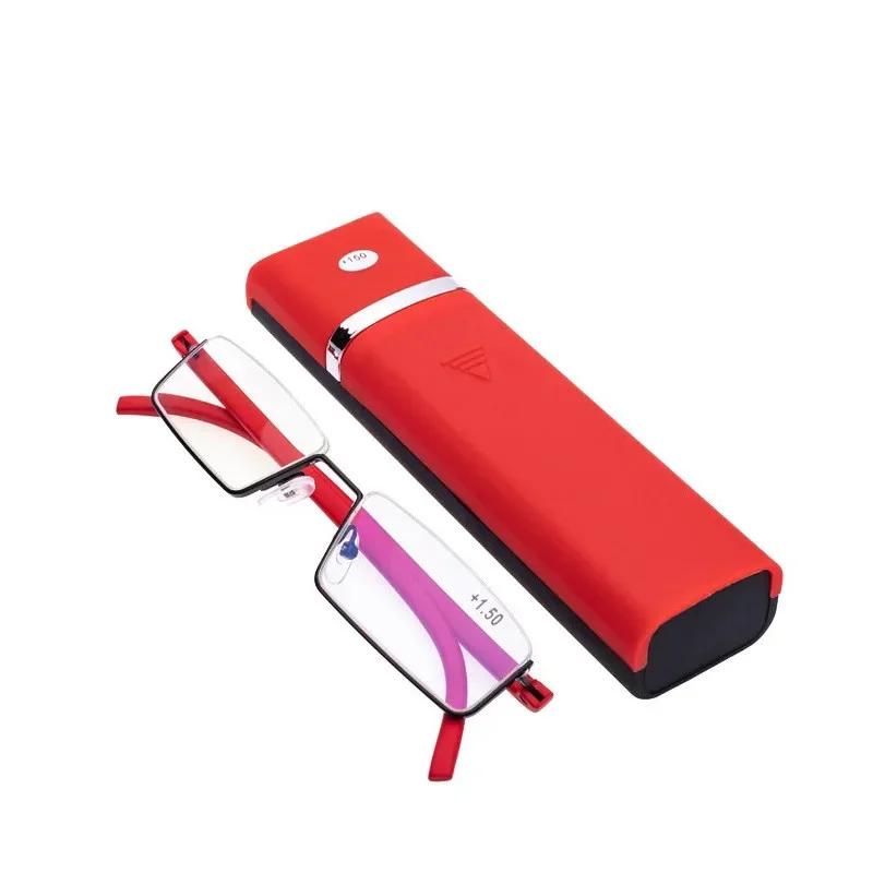 Far-sighted Glasses with Box Portable Business Women And Men Half-frame Eyeglasses Finished Optical-grade Hyperopia Eyewear Diopters To +4.0