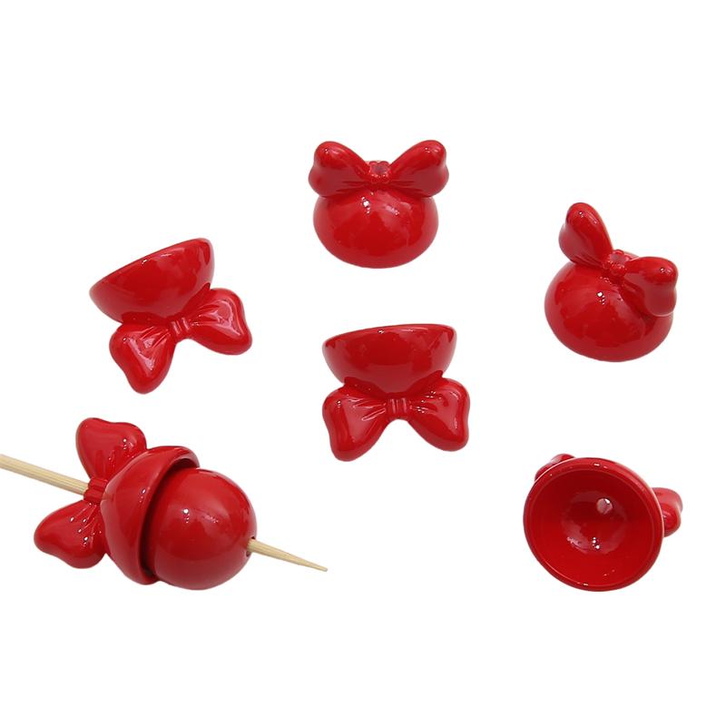 4 шт. 20 мм акриловые бусины с бантиком в виде кролика, подвески для ожерелья, брелок, сделай сам, изготовление ювелирных изделий