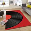 Non-slip vinyl record design polyester carpet for office bedroom living room crystal velvet soft decor rug