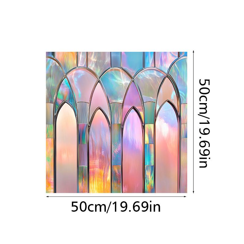 50x50 см электростатическая наклейка на стекло съемная наклейка на окно с цветком разноцветная