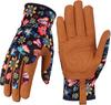 Women's gardening gloves breathable leather gloves garden gloves  brown
