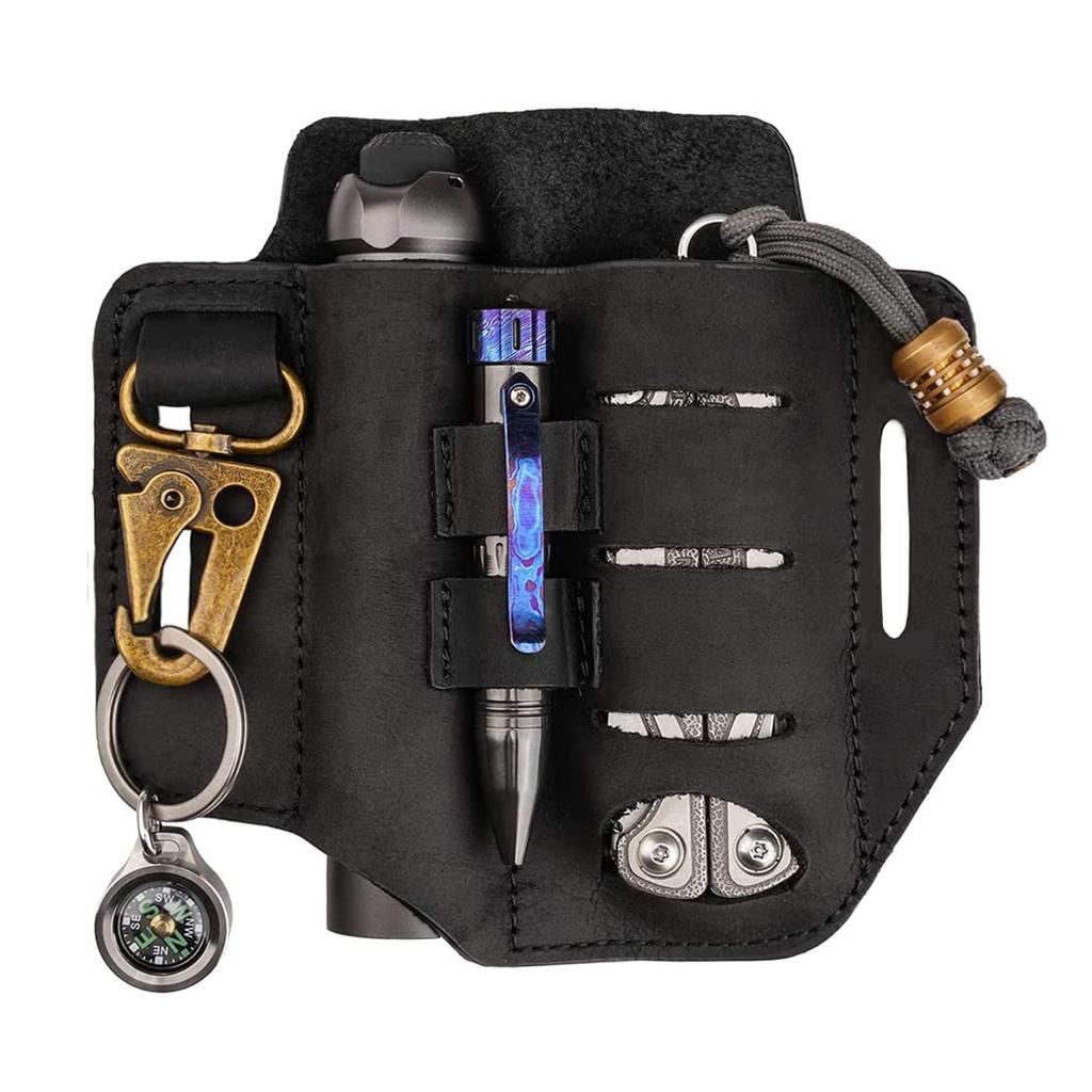 VIPERADE PJ13 Plus Sheath for EDC Pocket Organizer for EDC Sheath with Key Flashlight Pen Leather Sheath for Leatherman Multi-Tool Belt, Men, Holder,