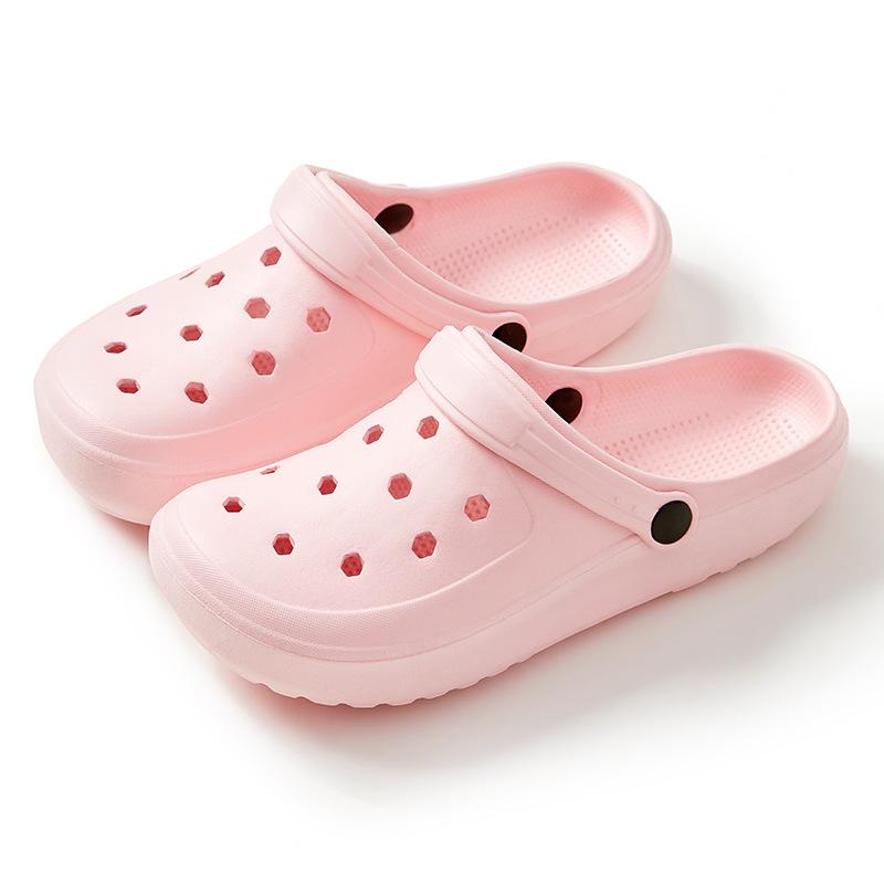 Дырчатые туфли девочки летний тренд новые для улицы мягкая подошва пляжная сумка голова сандалии полушлепанцы мужчины и женщины