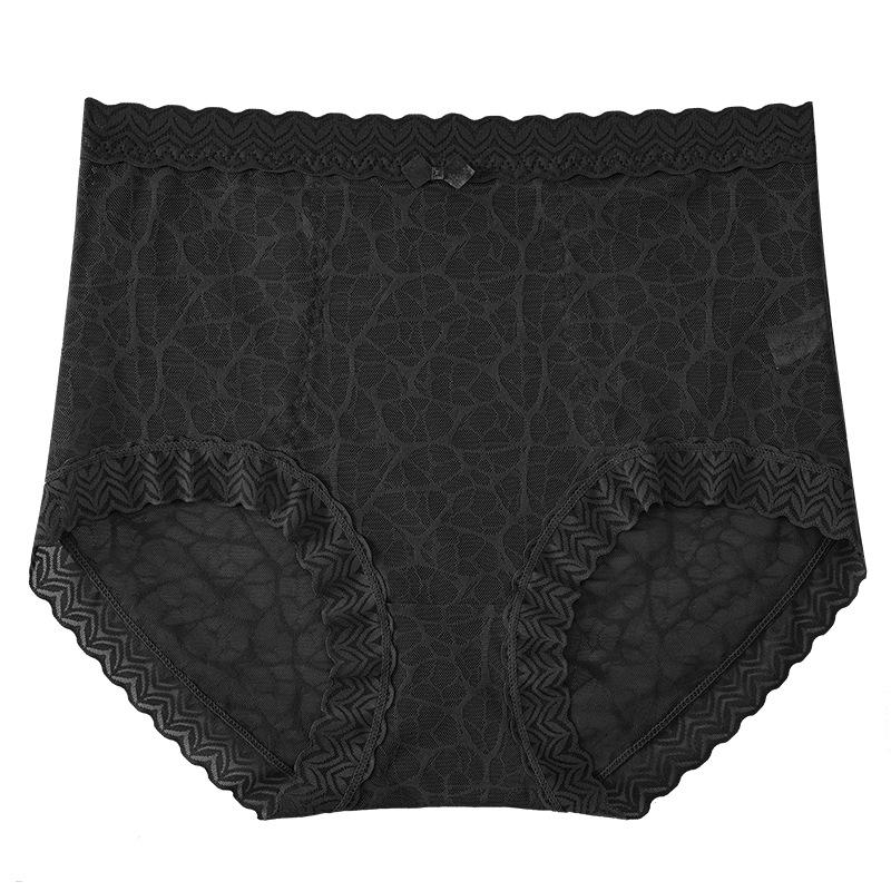 Big Size Ladies Summer New Sexy Lace Breathable No Mark High Waist Belly Triangle Briefs