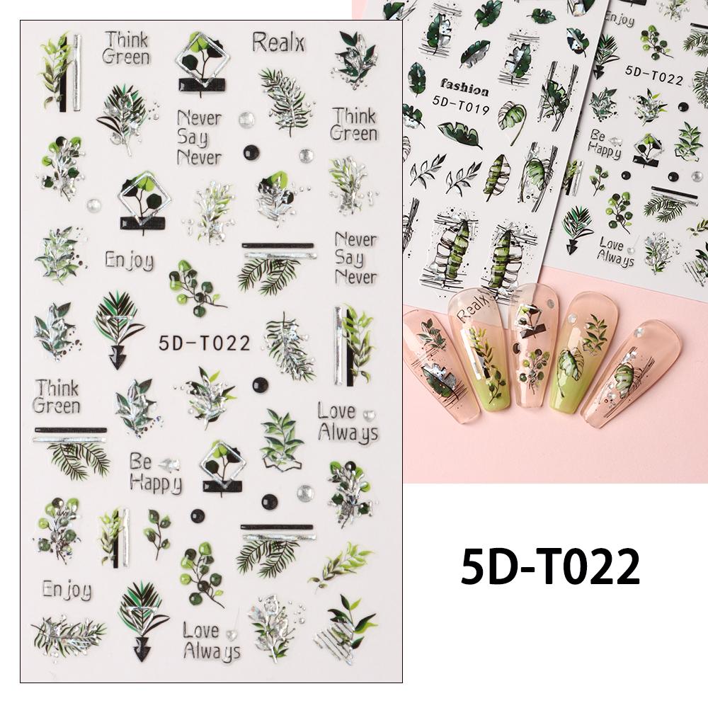 5D дизайн ногтей DIY маникюрный декор ползунки с рельефной гравировкой и тиснением наклейки для ногтей наклейка для дизайна ногтей