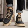 Модная мужская новая осенняя дышащая ретро повседневная обувь черные высокие рабочие простые удобные противоскользящие износостойкие мужские туфли