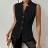 Женский однотонный модный жилет на пуговицах для работы