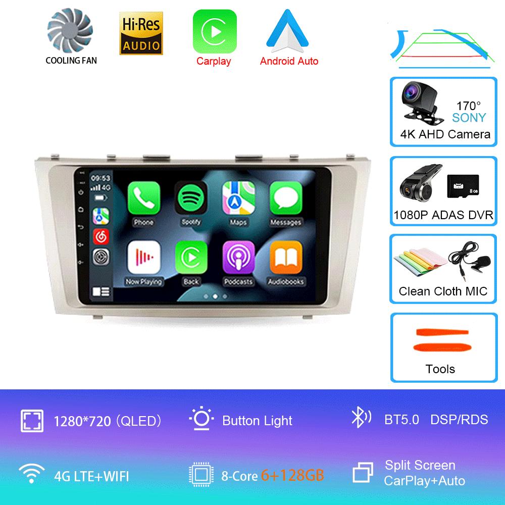 Android 14 Автомобильное радио для Toyota Camry 6 XV 40 50 2006 - 2011 Мультимедийный видеоплеер Навигация стерео GPS Нет 2din 2 din dvd