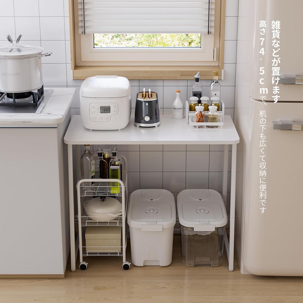 WOHOMO Маленький складной компьютерный компактный письменный стол шириной 80 см для офиса или идеально подходящий для гостиной или дома. Простой стильный стол, крючки,