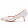 5cm Shallow Mouth Pointed Toe Single Shoes Low Heel Mid-heel Single Shoes Shallow Mouth Occupation White High Heels Commuting Workplace Women's Shoes