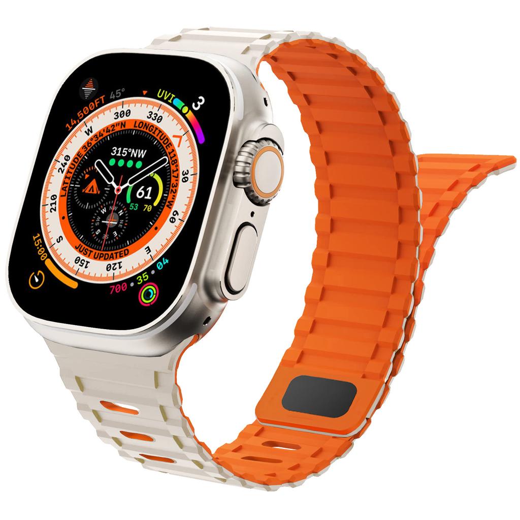 Magnetic Strap for Apple Watch Band Ultra 2 49mm 44mm 40mm 45mm 38mm 41mm 42mm Silicone Bracelet iWatch Series 9 8 7 6 Se bands