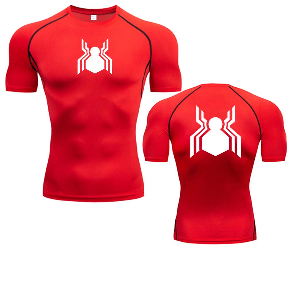 Spider Graphic Compression Shirts for Men Gym Workout Rash Guard Athletic Quick Dry Tshirts Tees Tops Undershirts Baselayers