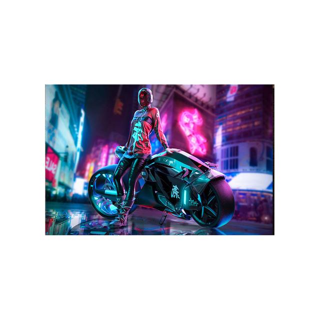 Будущее научно-фантастическое искусство киберпанк постер ночной городской уличный пейзаж холст картина спортивная машина настенная живопись для домашнего декора комнаты