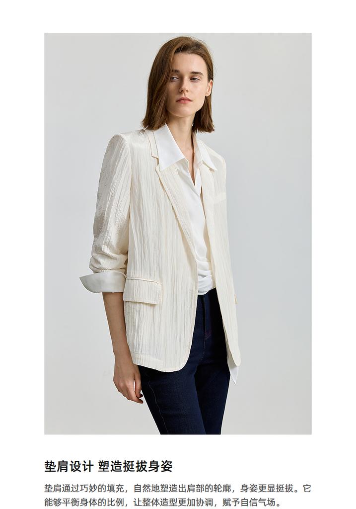 LILY textured collar suit jacket for women