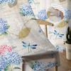 Flower Hydrangea Watercolor Sheer Curtains Transparent Voile Tulle for Bedroom Window Holiday Decoration