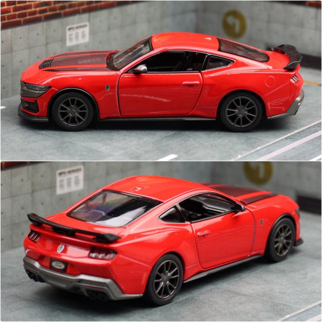 Модель игрушечной машины 1/38 2024 Ford Mustang Dark Horse литой сплав миниатюрный металлический коллекционный подарок для детей мальчик ребенок