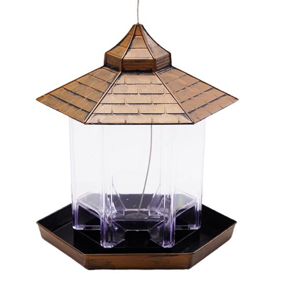 1 Set Bird Feeder Easy To Install Large Capacity Convenient Transparent House Shape Bird Hanging Food Container Home Supplies