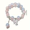 1PC Fashionable and Charming Butterfly Glass Bead Bracelet, Women's Sweet and Versatile Colored Bead Bracelet