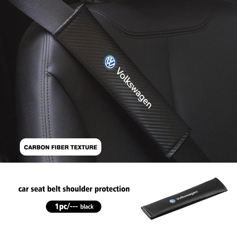 For Volkswagen VW 2pcs Car Seat Belt Shoulder Protector Litchi Grain Fatigue Relief Pad Polo Jetta Sagitar Magotan Passat B5 B6 zg6