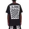 Off-White Hand-Painted Box Print Round-Neck Short Sleeve T-Shirt Unisex Tops Black OMAA002F161850101001
