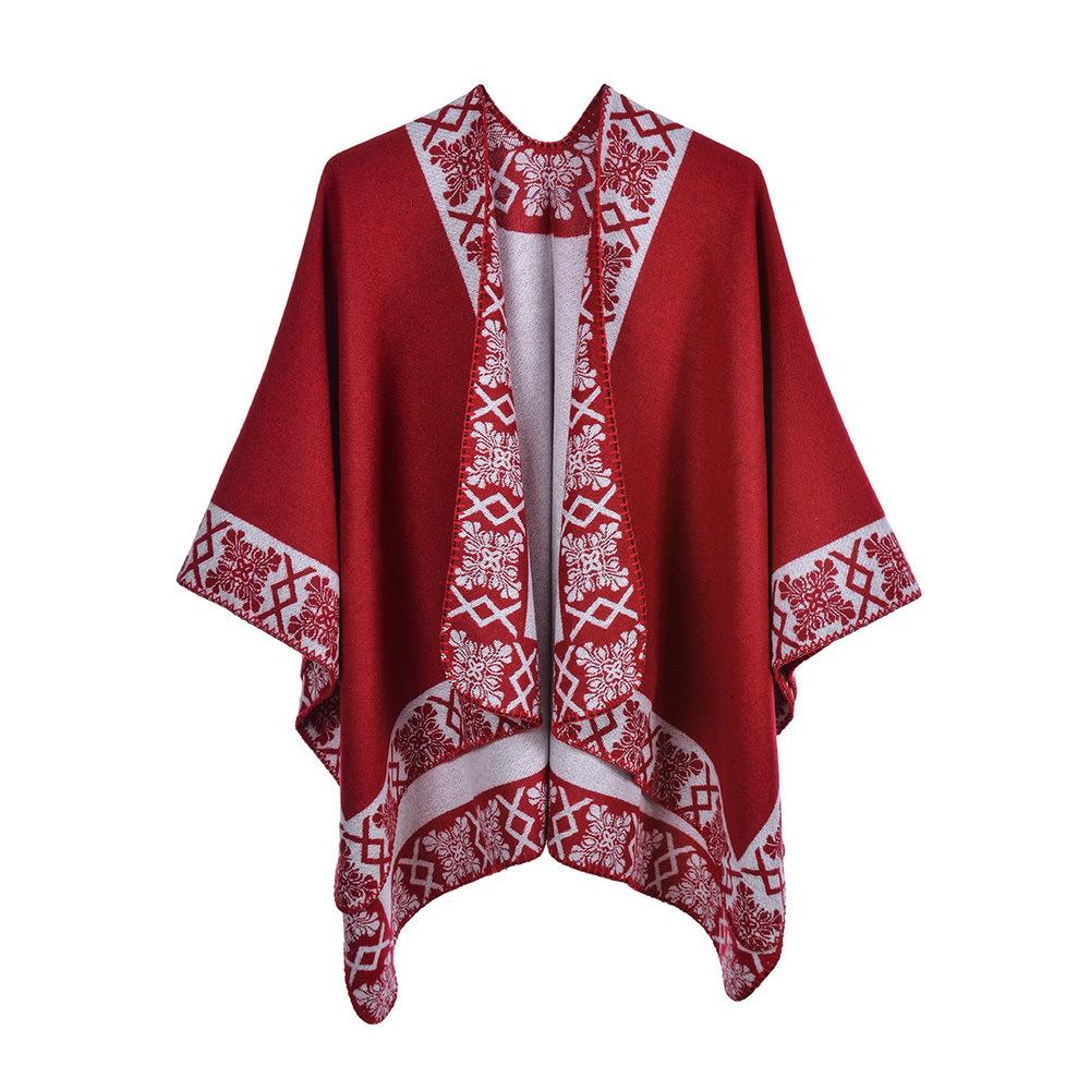 Ponchos Coat Cashmere Scarves Women Winter Warm Shawls And Wraps Pashmina Thick Capes Blanket Femme Scarf