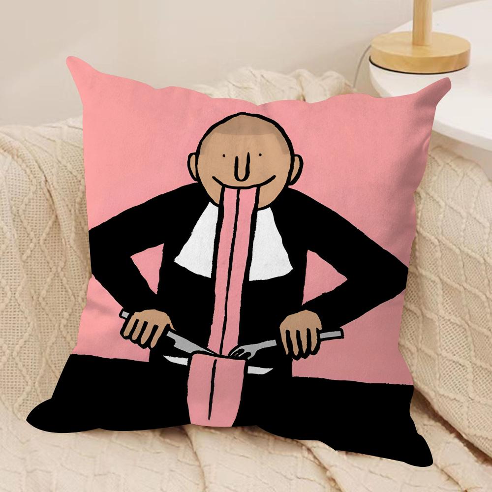 Эстетичная Художественная J-Jean-Jullien Наволочка для Подушки Шелковистый Короткий Плюш Невидимая Молния Пылезащитная Наволочка для Подушки Дивана Для Декора Дома
