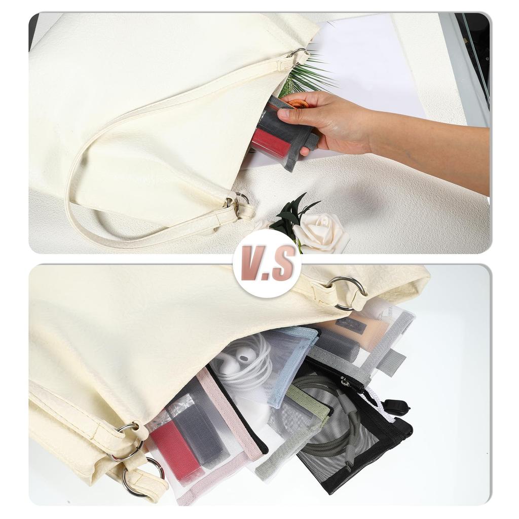 VOCOSTE Mini Zipper Mesh Mesh Zipper Storage Portable Travel Multifunctional Pouch Case for Credit Bags, Bags, Pouches, Cards, Earphones, Coins,