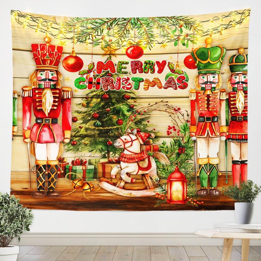Рождественский Санта Клаус Настенный гобелен Рождественское настенное украшение Елка Настенное украшение Великолепная рождественская елка Камин Подарки